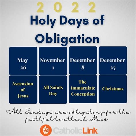 catholic holy days 2022